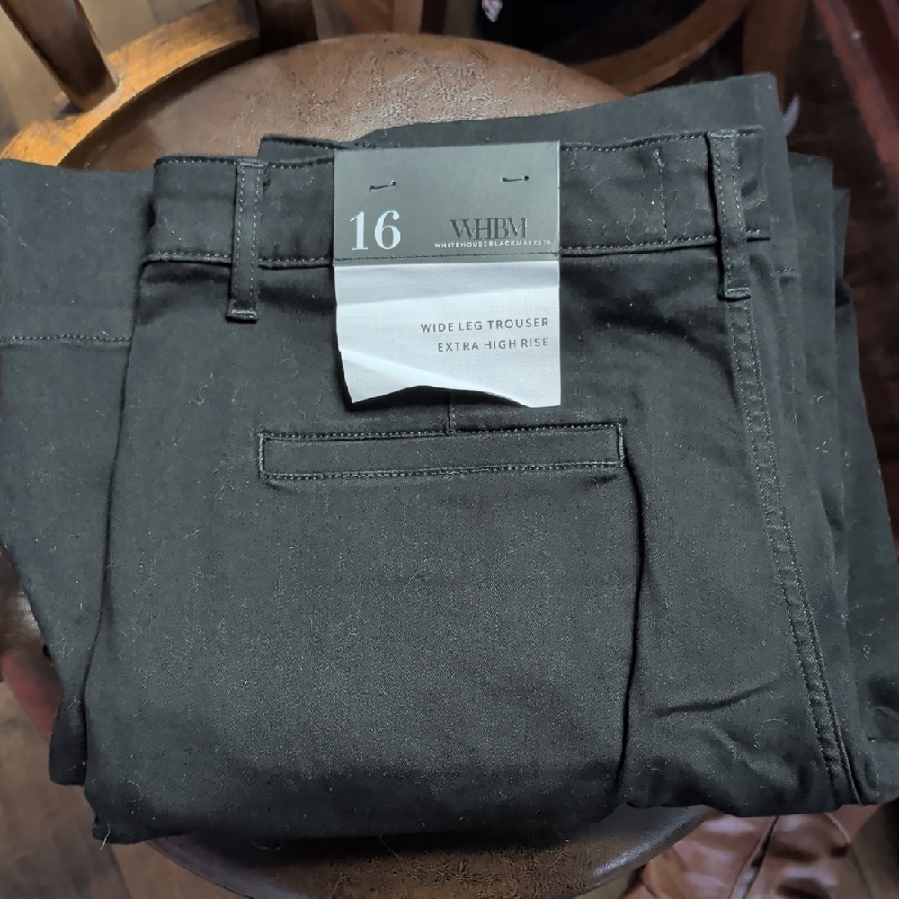 White House Black Market Black Wide Leg Jeans